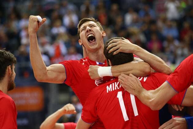 KRAKOW, 03.09.2017 MISTRZOSTWA EUROPY W SIATKOWCE MEZCZYZN CEV 2017, 2017 CEV VOLLEYBALL European Championship EM Europameisterschaft - MEN FINAL NIEMCY - ROSJA, GERMANY - RUSSIA n z. RADOSC REPREZENTANTOW ROSJI PO ZDOBYCIU MISTRZOSTWA EUROPY DMITRII VOLKOV FOTO: TOMASZ MARKOWSKI NEWSPIX.PL --- Newspix.pl FRANCE OUT!  2017090344