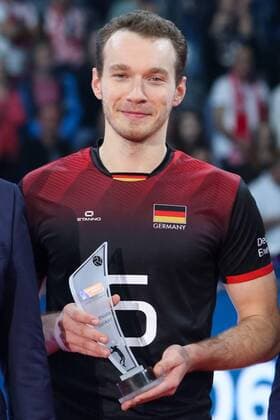 September 3, 2017 - Krakow, Poland - Denys Kaliberda (GER), best outside spiker of the final match between Russia and Germany of the 2017 CEV Men s Volleyball European Championship EM Europameisterschaft at Tauron Arena in Krakow, Poland on September 3, 2017. Germany v Russia - European Volleyball Championship final  - ZUMAn230 20170903_zaa_n230_428 Copyright: xFotoxOlimpikx