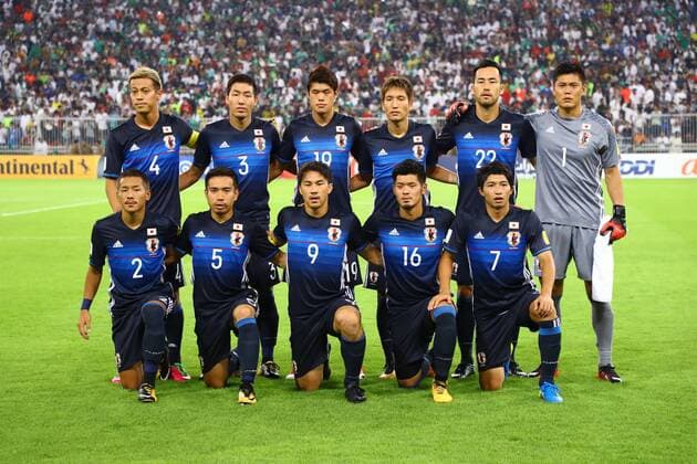 Japan team group Mannschaftsbild Totale line-up (JPN), SEPTEMBER 5, 2017 - Football Soccer : FIFA World Cup WM Weltmeisterschaft Fussball Russia 2018 Asian Qualifiers Final Round Group B match between Saudi Arabia 1-0 Japan at King Abdullah Sports City Stadium in Jeddah, Saudi Arabia. Noxthirdxpartyxsales  (pfta010956)
