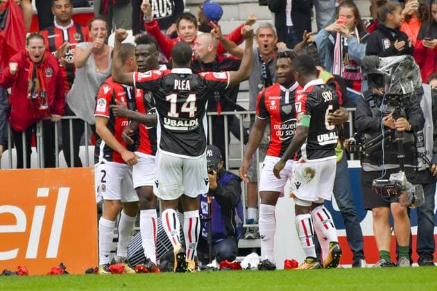 Joie OGC Nice - but Alasane Plea (OGC Nice) FOOTBALL : OGC Nice vs AS Monaco - Ligue 1 - Nice - 09 09 2017 NorbertScanella Panoramic 