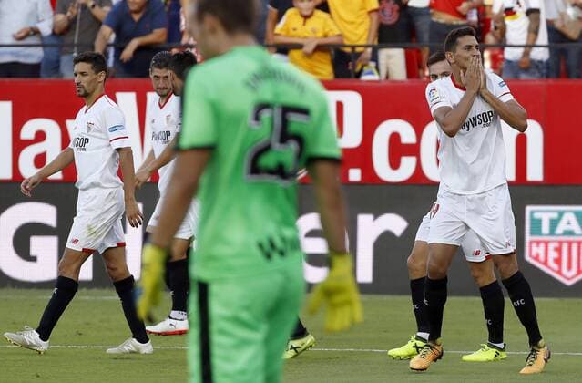 Sevilla s striker Paulo Henrique Ganso jubilates after scoring the frist goal against Eibar during the Liga Santander match that both teams played at the Sanchez Pizjuan stadium in Seville, Andalusia, Spain, 09 September 2017. Sevilla vs. Eibar !ACHTUNG: NUR REDAKTIONELLE NUTZUNG!  Copyright: xJULIOxMUÑOZx SEV008 20170909-636405834155681463