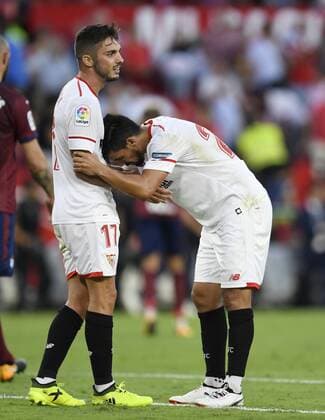 Sarabia and Nolito in party belonging to the Santander League, facing Sevilla FC vs Eibar CF, Sanchez Pizjuan Stadium, Sevilla, Andalucia, Spain, September 9, 2017, photo: Cristobal Duenas Cordon Press  xCristobalxDuenasx xx