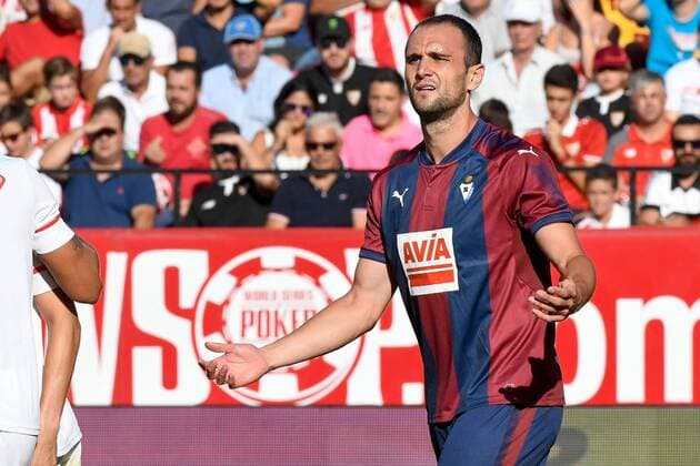 Sevilla, 09 09 2017. Primera Division Spanish League. LaLiga. Estadio Ramon Sanchez Pizjuan. Sevilla FC - Eibar. Kike Garcia (Eibar). Sevilla FC - Eibar  x1700423x