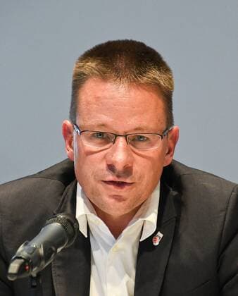10 09 2017 Basketball Season 2017 2018 Press conference Season opener Brose Baskets Bamberg HMI Rolf Beyer manager Brose Bamberg speaks during the Press conference