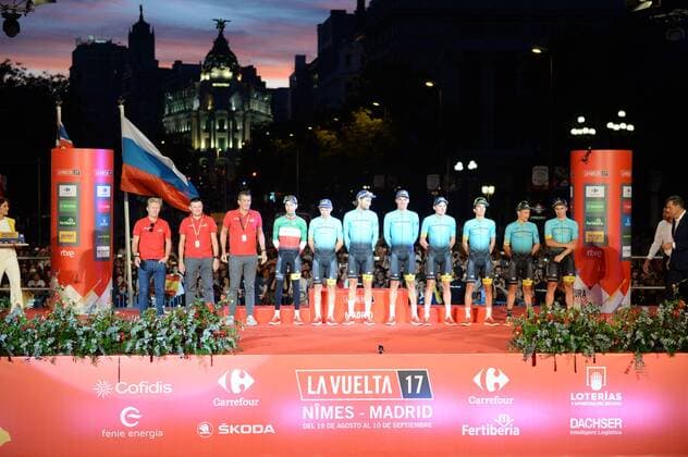 10-09-2017 Vuelta A Espana; Tappa 21 Arroyomolinos - Madrid; 2017, Astana; Aru, Fabio; Vinokourov, Alexander; Madrid; 