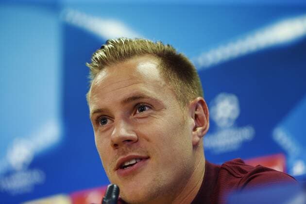 FC Barcelona Barca s German goalkeeper Marc-Andre Ter Stegen attends a press conference PK Pressekonferenz at sports complex Joan Gamper in Barcelona, Spain, 11 September 2017. FC Barcelona will face Juventus in the UEFA Champions League group D soccer match on 12 September 2017. FC Barcelona press conference !ACHTUNG: NUR REDAKTIONELLE NUTZUNG!  Copyright: xAlejandroxGarciax 20170911-636407482030472301