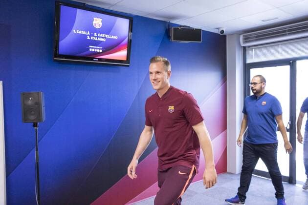 Bilder des Tages - SPORT SPAIN - Sep,11th: Marc-Andre ter Stegen during the press conference PK Pressekonferenz before the match between FC Barcelona Barca - Juventus, for the match of the Champions League, played at Camp Nou Stadium on 11th 9September 2017 in Barcelona, Spain. (Credit: Mikel Trigueros Urbanandsport Cordon Press)  xCordonxPressx xSPAINx-PressxConferencex-xFCxBarcelonax-xJuventusx-xxChampionsxLeaguex-x2017 18x