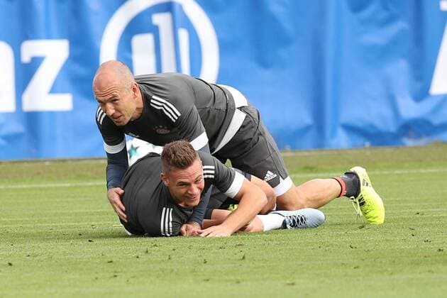 Arjen seals was the Winner against Joshua KIMMICH Training the FC Bavaria Munich at 11 09 2017 to the Line Säbener Road Munich Copyright: xEIBNER MarcelxEngelbrechtx EP_MET