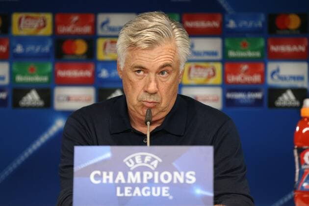 Boss team manager Carlo Ancelotti FC Bavaria Munich at the Press conference Press conference FC Bavaria Munich Football Champions League 11 09 2017 Munich Bavaria Germany Copyright: xkolbert-press ChristianxKolbertx