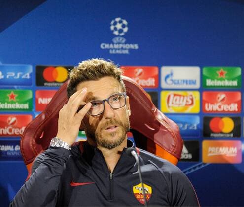 September 11th 2017, Trigoria, Rome, Italy, AS Roma press conferenc ebefore their Champions league match against Atletico Madrid on Sptember 12th in Rome; Coach Eusebio Di Francesco  ActionPlus11929355
