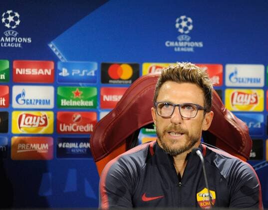 September 11th 2017, Trigoria, Rome, Italy, AS Roma press conferenc ebefore their Champions league match against Atletico Madrid on Sptember 12th in Rome; Coach Eusebio Di Francesco  ActionPlus11929356