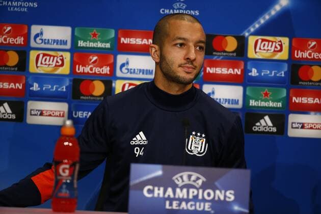 MUNCHEN,GERMANY - SEPTEMBER 11 : Rene Weiler head coach of RSC Anderlecht and Sofiane Hanni midfielder of RSC Anderlecht during the press conference PK Pressekonferenz and training session of Rsc Anderlecht the day before the match between Bayern Munchen and Rsc Anderlecht - UEFA Champions League,on the Allianz Arena ,11 09 2017. FOOTBALL : Conference De Presse et Entrainement Anderlecht - Munich - 11 09 2017 PhotoNews Panoramic 
