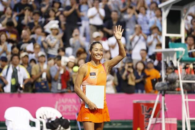 Kimiko Date (JPN), SEPTEMBER 12, 2017 - Tennis : Japan Women s Open Tennis 2017 singles 1st round match between Aleksandra Krunic - Kimiko Date at Ariake Tennis Park in Tokyo, Japan. Noxthirdxpartyxsales  (umqa055784)