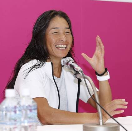 Tennis: Date loses swansong at Japan Women s Open Former world No. 4 tennis player Kimiko Date of Japan attends a press conference PK Pressekonferenz at Ariake Tennis Forest Park in Tokyo on Sept. 12, 2017, after a Japan Women s Open first-round match. Date s career drew to a close as she was beaten in straight sets by Serbia s Aleksandra Krunic. 
