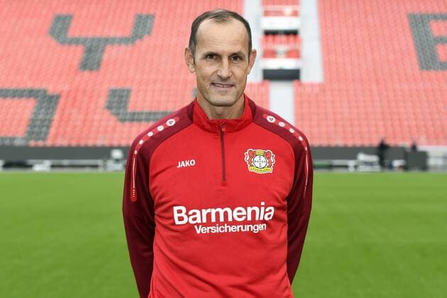 Football ger 1 BL Portrait session 2017 2018 Bayer Leverkusen Head coach Heiko Herrlich Lev Single Portrait Portrait
