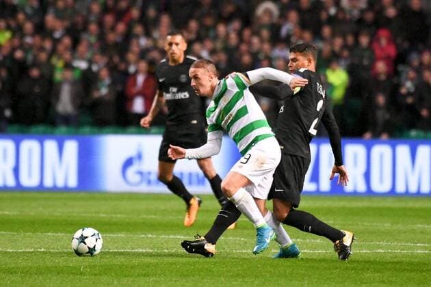 02 THIAGO SILVA (psg) - 09 Leigh Griffiths (cel) FOOTBALL : Celtic Glasgow vs Paris SG - Ligue des Champions - 12 09 2017 AnthonyBIBARD FEP Panoramic 