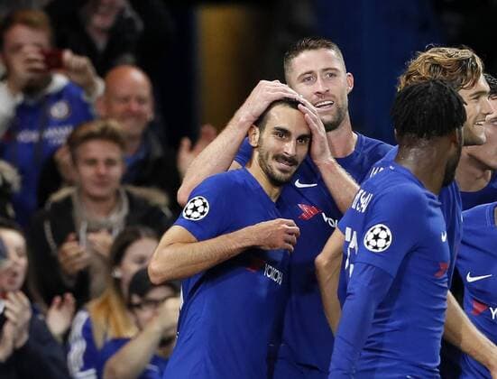 Chelsea s Davide Zappacosta celebrates scoring his sides second goal during the champions league match at Stamford Bridge Stadium, London. Picture date 12th September 2017. Picture credit should read: David Klein Sportimage EDITORIAL USE ONLY. No use with unauthorised audio, video, data, fixture lists, club league logos or live services. Online in-match use limited to 120 images, no video emulation. No use in betting, games or single club league player publications.