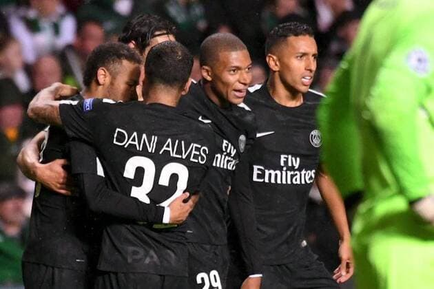 29 KYLIAN MBAPPE (psg) - 05 MARQUINHOS (psg) - JOIE FOOTBALL : Celtic Glasgow vs Paris SG - Ligue des Champions - 12 09 2017 AnthonyBIBARD FEP Panoramic 