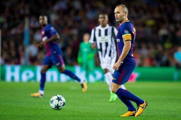12th September 2017, Camp Nou, Barcelona, Spain; UEFA Champions League Group stage, FC Barcelona Barca versus Juventus; Andres Iniesta of FC Barcelona controls the ball  ActionPlus11929422