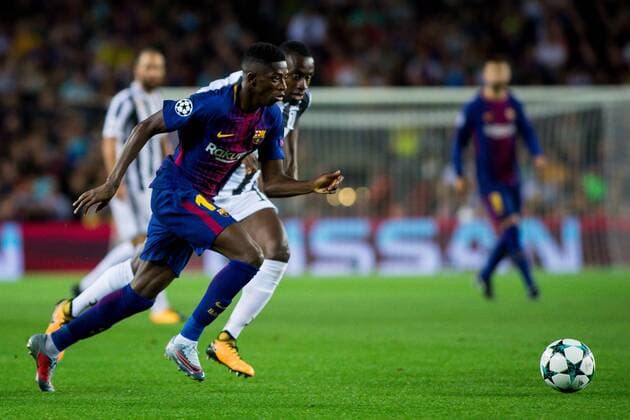 12th September 2017, Camp Nou, Barcelona, Spain; UEFA Champions League Group stage, FC Barcelona Barca versus Juventus; Ousmane Demb& xe9;l& xe9; of FC Barcelona dribble the Juventus defense  ActionPlus11929427