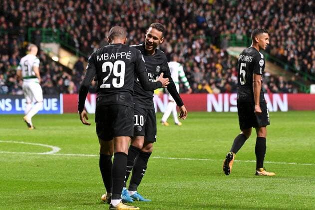 10 NEYMAR JR (psg) - 29 KYLIAN MBAPPE (psg) - JOIE FOOTBALL : Celtic Glasgow vs Paris SG - Ligue des Champions - 12 09 2017 AnthonyBIBARD FEP Panoramic 