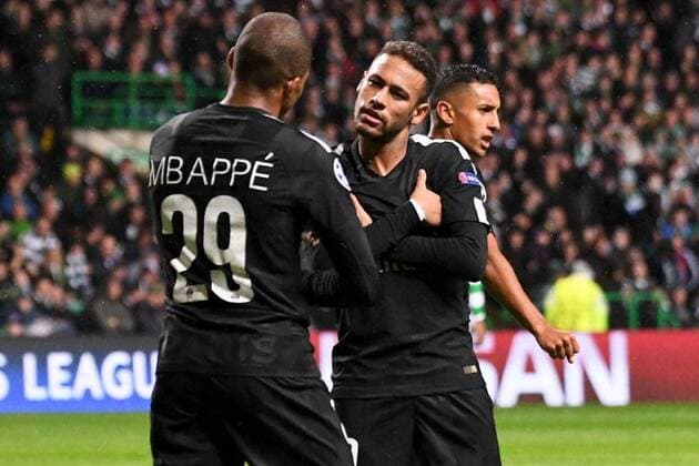 Bilder des Tages - SPORT 10 NEYMAR JR (psg) - 29 KYLIAN MBAPPE (psg) - JOIE FOOTBALL : Celtic Glasgow vs Paris SG - Ligue des Champions - 12 09 2017 AnthonyBIBARD FEP Panoramic 
