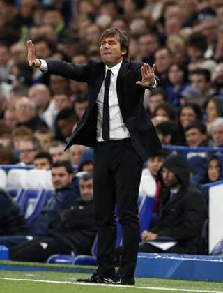 Chelsea s Antonio Conte in action during the champions league match at Stamford Bridge Stadium, London. Picture date 12th September 2017. Picture credit should read: David Klein Sportimage EDITORIAL USE ONLY. No use with unauthorised audio, video, data, fixture lists, club league logos or live services. Online in-match use limited to 120 images, no video emulation. No use in betting, games or single club league player publications.