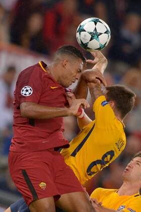 Gregoire Defrel Roma, Saul Niguez Atletico. Roma 12-09-2017 Stadio Olimpico Champions League, Fase a gironi. AS Roma - Atletico Madrid Foto Antonietta Baldassarre Insidefoto AntoxBaldassarre