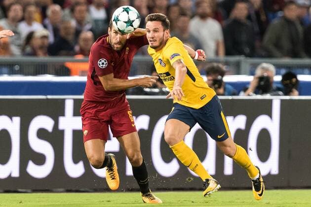 (L-R) Kevin Strootman of AS Roma, during the UEFA Champions League group C match match between AS Roma and Atletico Madrid on September 12, 2017 at the Stadio Olimpico in Rome, Italy. UEFA Champions League 2017 2018 xVIxVIxImagesx xGerritxvanxKeulenxIVx 8726731