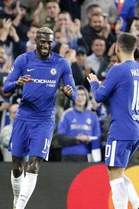 Chelsea s Tiemoue Bakayoko is all smiles after scoring during the UEFA Champions League Group C match between Chelsea and Qarabag at Stamford Bridge, London, England on 12 September 2017. Copyright: xCarltonxMyriex 16630012
