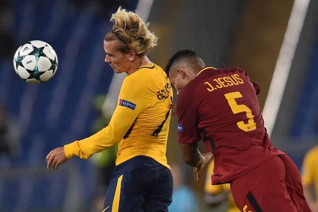 Antoine Griezmann Atletico, Juan Jesus Roma Roma 12-09-2017 Stadio Olimpico Football Uefa Champions League 2017 2018 AS Roma - Atletico Madrid Group C Foto Andrea Staccioli Insidefoto andreaxstaccioli