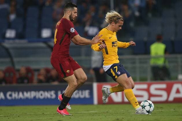 ROME, ITALY . 12 september 2017. Olimpic Stadium. UEFA CHAMPIONS LEAGUE 2017 2018. MATCH AS ROMA VS ATLETICO MADRID. Griezmann in action during the match Roma vs Atletico Madrid in Olympic stadium in the city of ROME, ITALY. (photo: Marco Iacobucci)  Copyright: xmarcoxiacobuccix xIPAx xMarcoxIacobuccix
