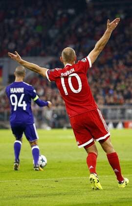 MUNCHEN,GERMANY - SEPTEMBER 12 : Arjen Robben of Bayern Munchen during the match between Bayern Munchen and Rsc Anderlecht - UEFA Champions League, on the Allianz Arena ,12 09 2017. FOOTBALL : Bayern Munchen vs Rsc Anderlecht - Ligue des Champions - 12 09 2017 PhotoNews Panoramic  775030897