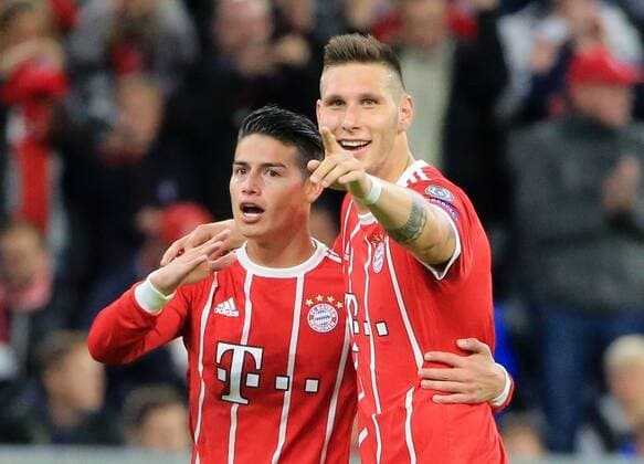 CL FCB vs RSC Anderlecht Champions League Alliance Arena Munich Football Sports in Picture James Rodriguez FCB and Niklas SUELE FCB