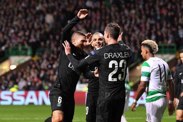 20 Layvin Kurzawa (psg) - 06 Marco Verratti (psg) - JOIE FOOTBALL : Celtic Glasgow vs Paris SG - Ligue des Champions - 12 09 2017 AnthonyBIBARD FEP Panoramic 