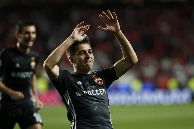 September 12, 2017 - Lisbon, Portugal - CSKA s forward Timur Zhamaletdinov celebrates his goal during Champions League 2017 18 match between SL Benfica vs CSKA Moscow, in Lisbon, on September 12, 2017. SL Benfica v CSKA Moskva - UEFA Champions League  - ZUMAn230 20170912_zaa_n230_251 Copyright: xCarlosxPalmax