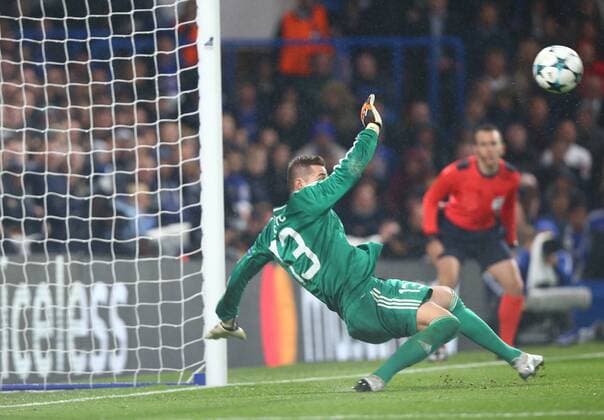 September 12, 2017 - London, Greater London, United Kingdom - Ibrahim Sehic of Qarabag FK gets beaten by Chelsea s Tiemoue Bakayoko scores his sides fourth goal .during UEFA Champions League - Group C match between Chelsea and FK Qarabag at Stanford Bridge, London 12 Sept 2017 Chelsea FC v Qarabag FK - UEFA Champions League  - ZUMAn230 20170912_zaa_n230_465 Copyright: xKieranxGalvinx
