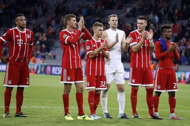 Mueller Thomas with KIMMICH and later Manuel with SUELE and Coman team FC Bavaria Munich Champions League Group B Season 2017 2018 Game FC Bavaria Munich RSC Anderlecht at 12 September 2017 in the Alliance Arena in Munich