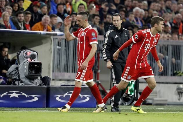 Mueller Thomas team FC Bavaria Munich will eingewechselt against Ribery Franck Champions League Group B Season 2017 2018 Game FC Bavaria Munich RSC Anderlecht at 12 September 2017 in the Alliance Arena in Munich