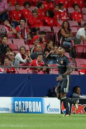 September 12, 2017 - Lisbon, Portugal - CSKA s forward Vitinho celebrates after scoring a goal during UEFA Champions League football match SL Benfica vs CSKA Moscow at the Luz stadium in Lisbon, Portugal on September 12, 2017. Photo: UEFA Soccer 2017: Benfica vs CSKA Moscow - ZUMAf123 20170912_zap_f123_038 Copyright: xPedroxFiuzax