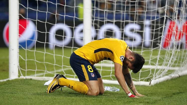 Rome Italy 11 09 2017 UEFA Champions League 2017 18 Season 1st Game Day AS Rome Atletico Madrid Saul Niguez Atletico Madrid