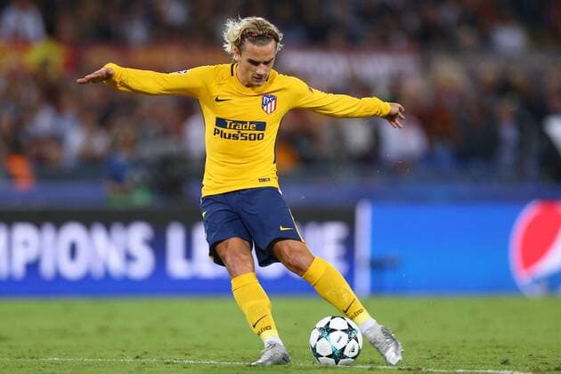 September 12, 2017 - Rome, Italy - Antoine Griezmann of Atletico during the UEFA Champions League Group C football match between AS Roma and Atletico Madrid on September 12, 2017 at the Olympic stadium in Rome. AS Roma v Atletico Madrid - UEFA Champions League  - ZUMAn230 20170912_zaa_n230_771 Copyright: xMatteoxCiambellix