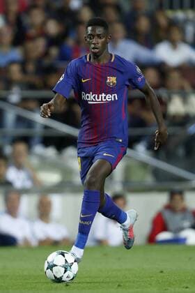 Ousmane Dembele of FC Barcelona Barca during the UEFA Champions League group D match between FC Barcelona and Juventus FC on September 12, 2017 at the Camp Nou stadium in Barcelona, Spain. UEFA Champions League 2017 2018 xVIxVIxImagesx xMauricexvanxSteenxIVx 8732155