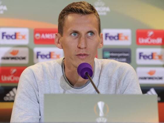 SOCCER - EL, Austria vs Milano, preview VIENNA,AUSTRIA,13.SEP.17 - SOCCER - UEFA Europa League, group stage, FK Austria Wien VS AC Milano, preview, press conference PK Pressekonferenz A.Wien. Image shows Florian Klein (A.Wien). GEPAxpictures xChristianxOrt