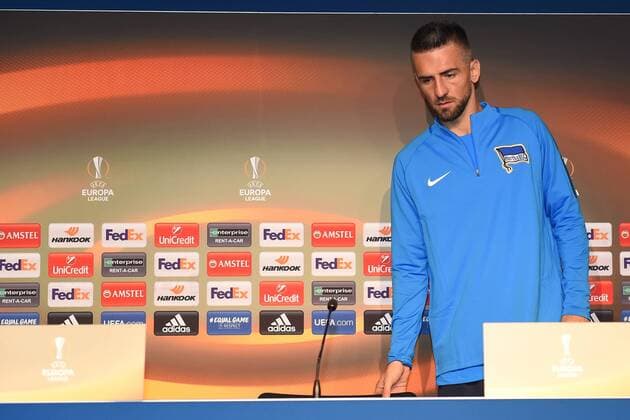 Football men 2017 18 UEFA Euro League Hertha BSC Press conference Vedad Ibisevic No 19 Hertha BSC 13 09 17 Copyright: xMichaelxHundtx xMatthiasxKochx