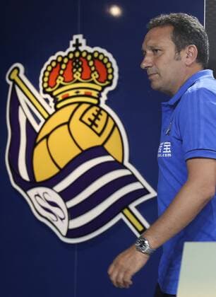 Real Sociedad s Spanish head coach, Eusebio Sacristan, during a press conference PK Pressekonferenz held at Anoeta stadium in San Sebastian, Basque Country, northern Spain, 13 September 2017. Real Sociedad will face Norwegian Rosemborg in a Europa League soccer match the upcoming 14 September. REAL SOCIEDAD PRESS CONFERENCE !ACHTUNG: NUR REDAKTIONELLE NUTZUNG!  Copyright: xJavierxEtxezarretax GRA320 20170913-636409178031245546