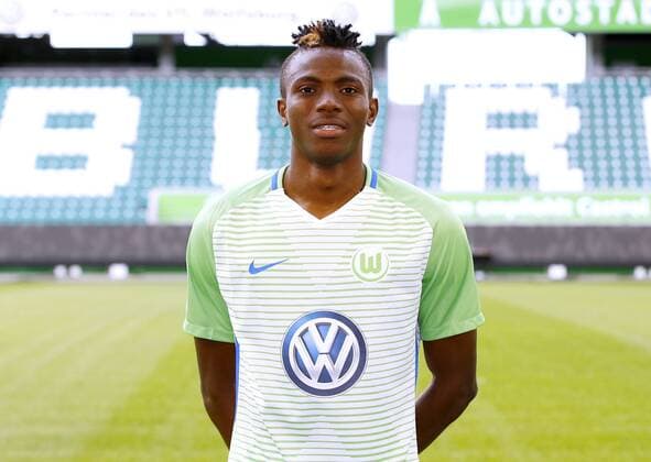 Victor Osimhen 18 Wolfsburg Sports Football Football DFL First 1 Bundesliga men Season 2017 2018 13 09 2017 VfL Wolfsburg Portrait session Kader Portrait presentation Presentation Press call