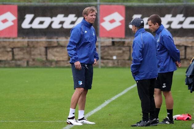 Julian Nagelsmann team manager Head coach Hoffenheim left the Training at Day the Game Conclusion of training Exercise unit Game preparation Action Action shot Football UEFA Europe League MD 1 TSG 1899 Hoffenheim SC Braga xozx