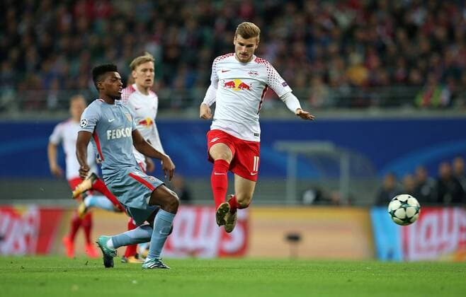 13 09 2017 Football UEFA Champions League 2017 2018 Group stage 1 Matchday RB Leipzig AS Monaco in the Red Bull Arena Leipzig v l Jemerson AS Monaco against Timo Werner RB Leipzig