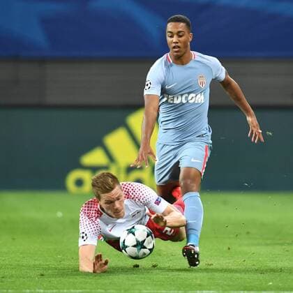 Football men Season 2017 2018 Champions League Group G 1 Matchday RB Leipzig AS Monaco Marcel Halstenberg No 23 RB Leipzig Youri Tielemans No 17 AS Monaco 13 09 2017 Copyright: xMatthiasxKochx